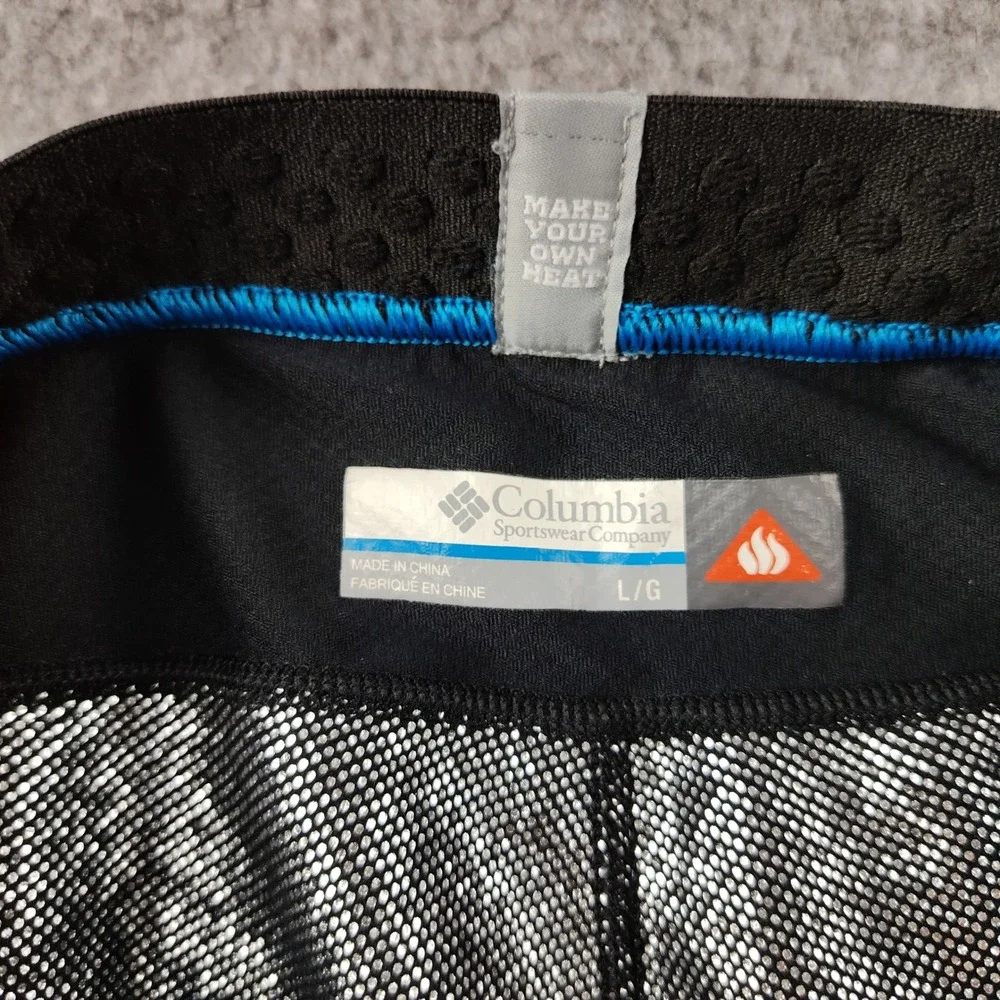 Columbia Base Layer Tights Mens Large Omni Heat Black Thermal